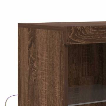 Elegant Brown Oak Sideboard - Durable Engineered Wood Storage