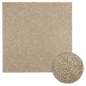 ZIZUR Beige Rug 120x120 cm | Jute Look Indoor & Outdoor