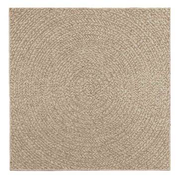 ZIZUR Beige Rug 120x120 cm | Jute Look Indoor & Outdoor