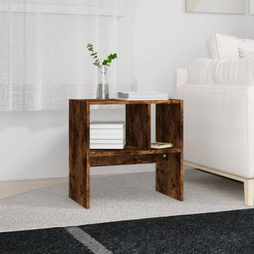 Side Table Smoked Oak 50x30x50 cm - Durable & Stylish | HipoMarket