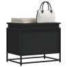 Storage Box with Lid - Black Engineered Wood 60x40x51.5 cm