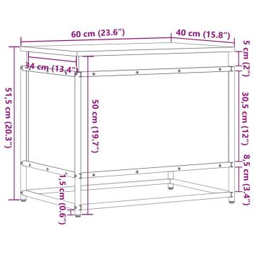 Storage Box with Lid - Black Engineered Wood 60x40x51.5 cm