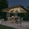  Garden Marquee with LED String Lights 3x3 m Taupe Colour taupe 