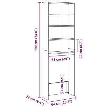 Washing Machine Cabinet Concrete Grey - Space-Saving Storage