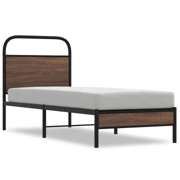 Stylish Brown Oak Bed Frame 80x200 cm - No Mattress Included