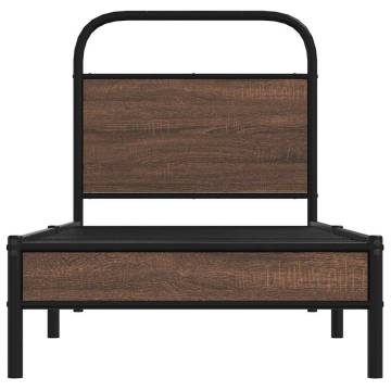 Stylish Brown Oak Bed Frame 80x200 cm - No Mattress Included