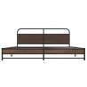 Elegant Metal Bed Frame in Brown Oak - 193x203 cm