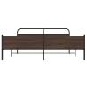 Brown Oak Metal Bed Frame 180x200 cm Super King - HipoMarket