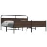  Metal Bed Frame without Mattress Brown Oak 193x203 cm Colour brown oak Size 193 x 203 cm Model with headboard & high footboard 