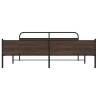 Sturdy Metal Bed Frame in Brown Oak | 193x203 cm