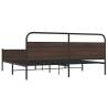 Sturdy Metal Bed Frame in Brown Oak | 193x203 cm