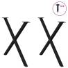 X-Shaped Dining Table Legs - Black Steel (2 pcs) | Hipomarket