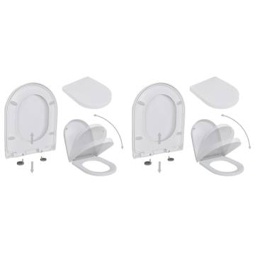 Soft Close Toilet Seats - 2 Pack White Plastic | Hipomarket