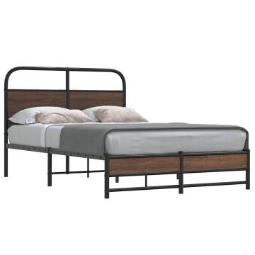 Stylish Brown Oak Bed Frame 140x200 cm | Hipo Market