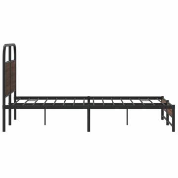 Stylish Brown Oak Bed Frame 140x200 cm | Hipo Market