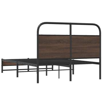 Stylish Brown Oak Bed Frame 140x200 cm | Hipo Market