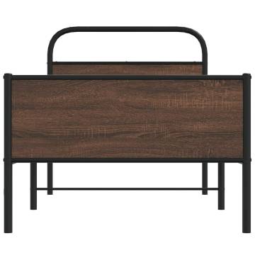 Classic Brown Oak Bed Frame 100x200 cm - Sturdy & Elegant Design