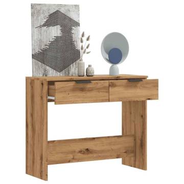 Artisan Oak Console Table - 90x36 cm Engineered Wood | Hipo Market