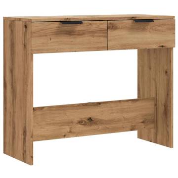 Artisan Oak Console Table - 90x36 cm Engineered Wood | Hipo Market