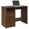  Desk Brown Oak 102x50x75 cm Engineered Wood Colour brown oak 