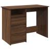 Durable Brown Oak Desk - 102x50x75 cm Engineered Wood