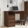 Durable Brown Oak Desk - 102x50x75 cm Engineered Wood