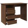 Durable Brown Oak Desk - 102x50x75 cm Engineered Wood