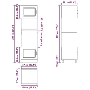 Oven Cabinets 2 pcs Lucca White Engineered Wood - Hipo Market