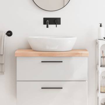 Solid Oak Bathroom Countertop - Untreated 80x40 cm | Hipo Market