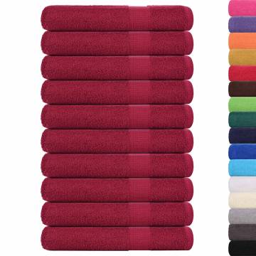 High-Quality Bordeaux Sauna Towels - 10 pcs, 100% Cotton