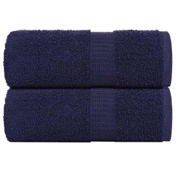 Navy Blue Guest Towels 2 pcs 30x50 cm 100% Cotton - Hipomarket