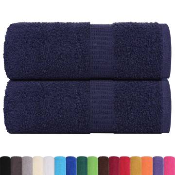 Navy Blue Guest Towels 2 pcs 30x50 cm 100% Cotton - Hipomarket