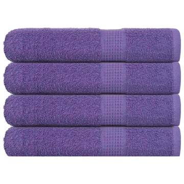 4 Pcs Purple Sauna Towels - 100% Cotton, Absorbent & Hygienic