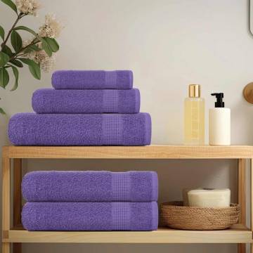 4 Pcs Purple Sauna Towels - 100% Cotton, Absorbent & Hygienic