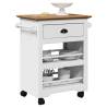 BODO Kitchen Trolley in White & Brown - 67.5x45x80 cm