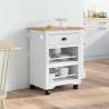 BODO Kitchen Trolley in White & Brown - 67.5x45x80 cm