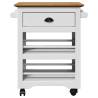 BODO Kitchen Trolley in White & Brown - 67.5x45x80 cm