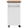 BODO Kitchen Trolley in White & Brown - 67.5x45x80 cm