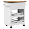 BODO Kitchen Trolley in White & Brown - 67.5x45x80 cm