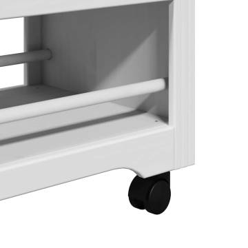 BODO Kitchen Trolley in White & Brown - 67.5x45x80 cm