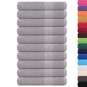 10 pcs Grey Sauna Towels - 100% Cotton, 80x200 cm