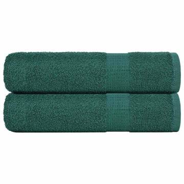 Shower Towels 2 Pcs Green 100% Cotton 70x140 cm - Soft & Absorbent