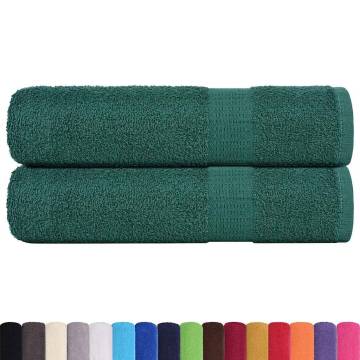 Shower Towels 2 Pcs Green 100% Cotton 70x140 cm - Soft & Absorbent