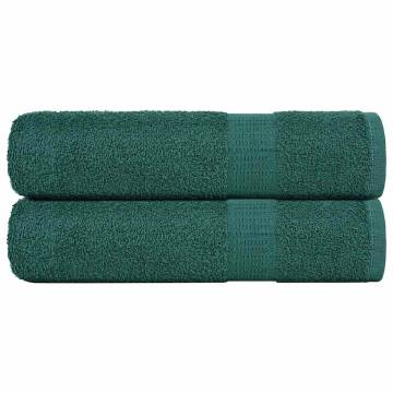 Bath Towels 2 pcs Green 100% Cotton - 360 gsm | HipoMarket