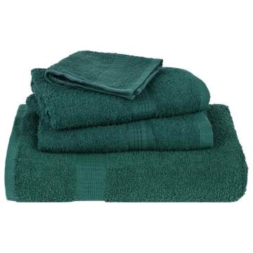 10 Pcs Green Bath Towels | 100% Cotton | Soft & Absorbent