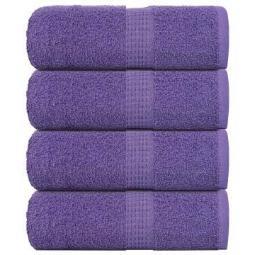 Guest Towels 4 pcs Purple 30x50 cm 100% Cotton - Hipomarket