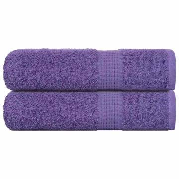 Shower Towels 2 pcs Purple 70x140 cm - 100% Cotton & Soft