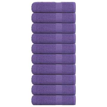 10 Pack Purple Shower Towels - 100% Cotton, 70x140 cm