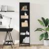 Versatile Black Book Cabinet - 40x35x170.5 cm Engineered Wood