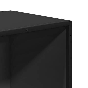 Versatile Black Book Cabinet - 40x35x170.5 cm Engineered Wood